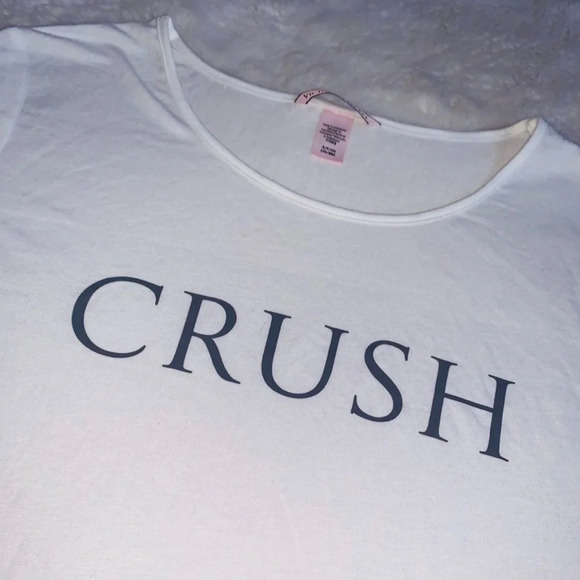 Victoria's Secret White Crush Graphic Lounge Short Sleeve Tee Small Women’s - Picture 2 of 5